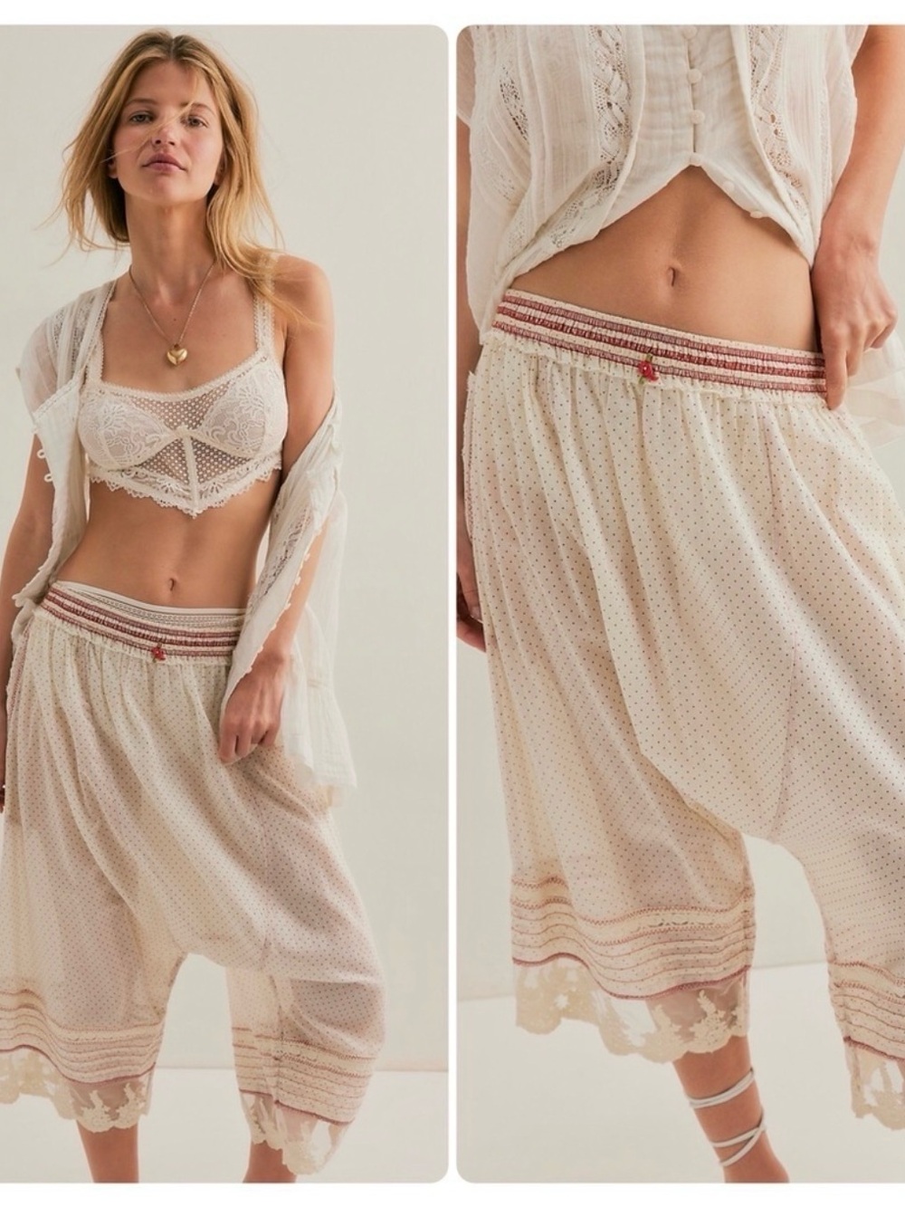 Intimately Free People Endless Afternoon Bloomers in Cream/Red - large
